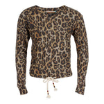 Leopard Tie Bottom Fleece Sweater - Denny's
