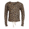 Leopard Tie Bottom Fleece Sweater - Denny's