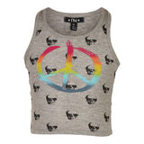 Skull And Ombre Peace Racerback Tank - Denny's