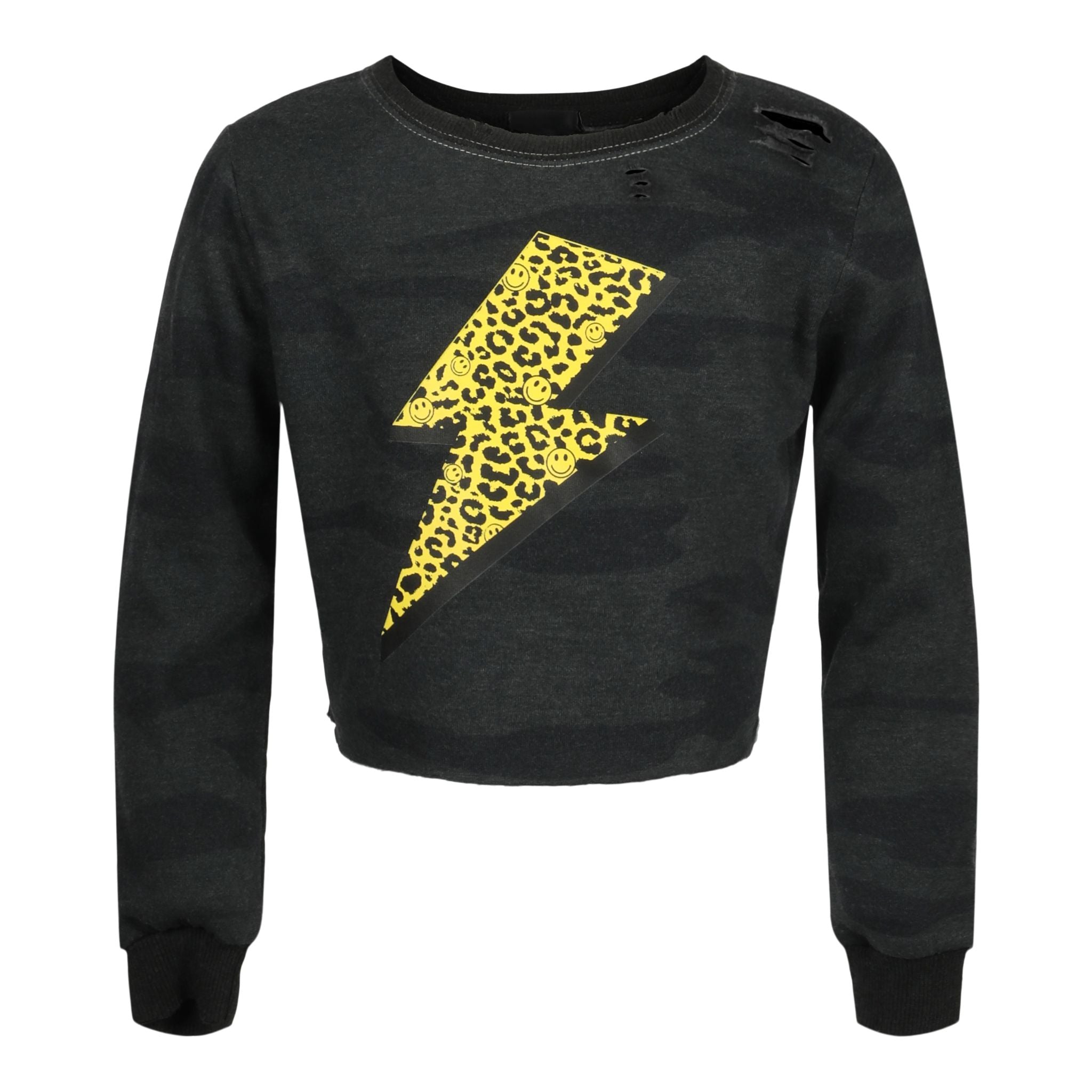 Yellow Smiley Bolt Camo Sweatshirt - Denny's