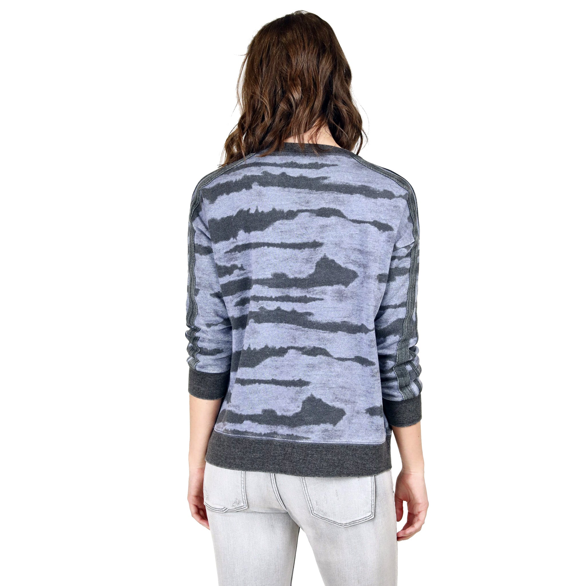 Long Sleeve Tie Dye Crew Neck with Taping - Denny's
