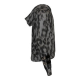 Leopard Brushed Fleece Hoody with Velvet Stripes - Denny's
