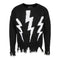 Three White Bolts Shredded Sweater - Denny's