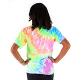 Short Sleeve Neon Rainbow Tie Dye Crew - Denny's