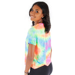 Short Sleeve Neon Rainbow Tie Dye Crew - Denny's