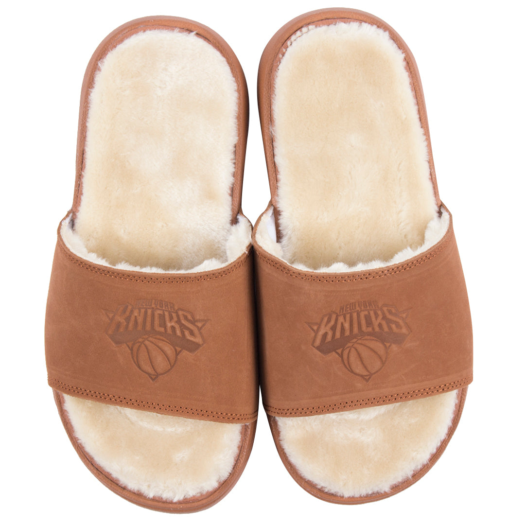 Knicks Fur Slippers - Denny's