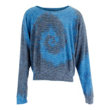 Long Sleeve Twirl Blue Oversize Hacci Top - Denny's