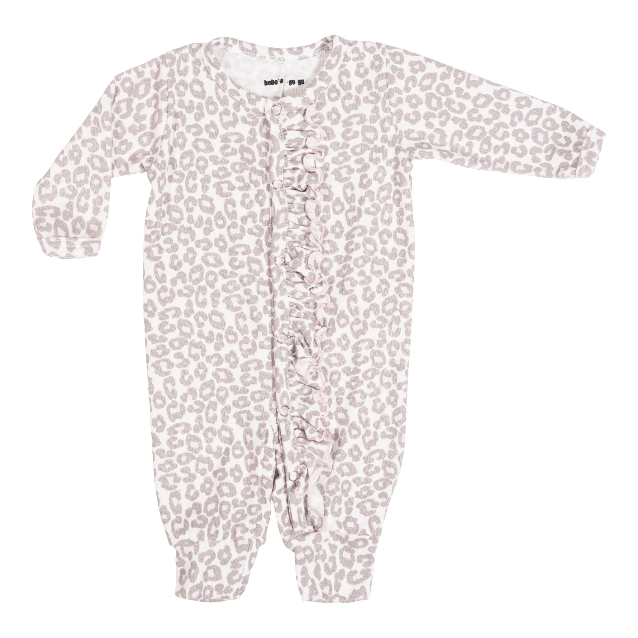 Grey & Pink Leopard Ruffle Unionsuit - Denny's