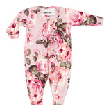Mauve Floral Ruffle Unionsuit - Denny's