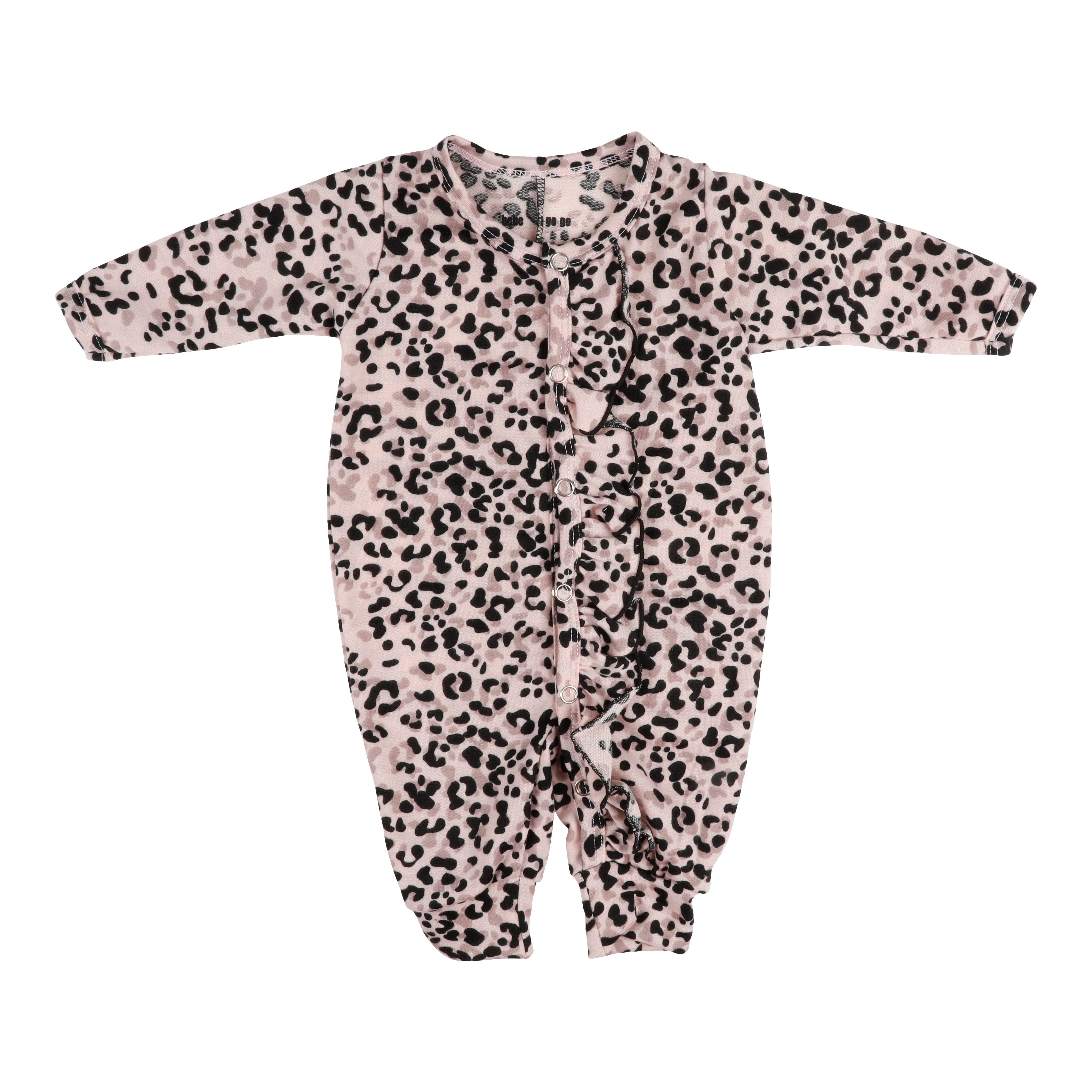 Pink Leopard Ruffle Unionsuit - Denny's