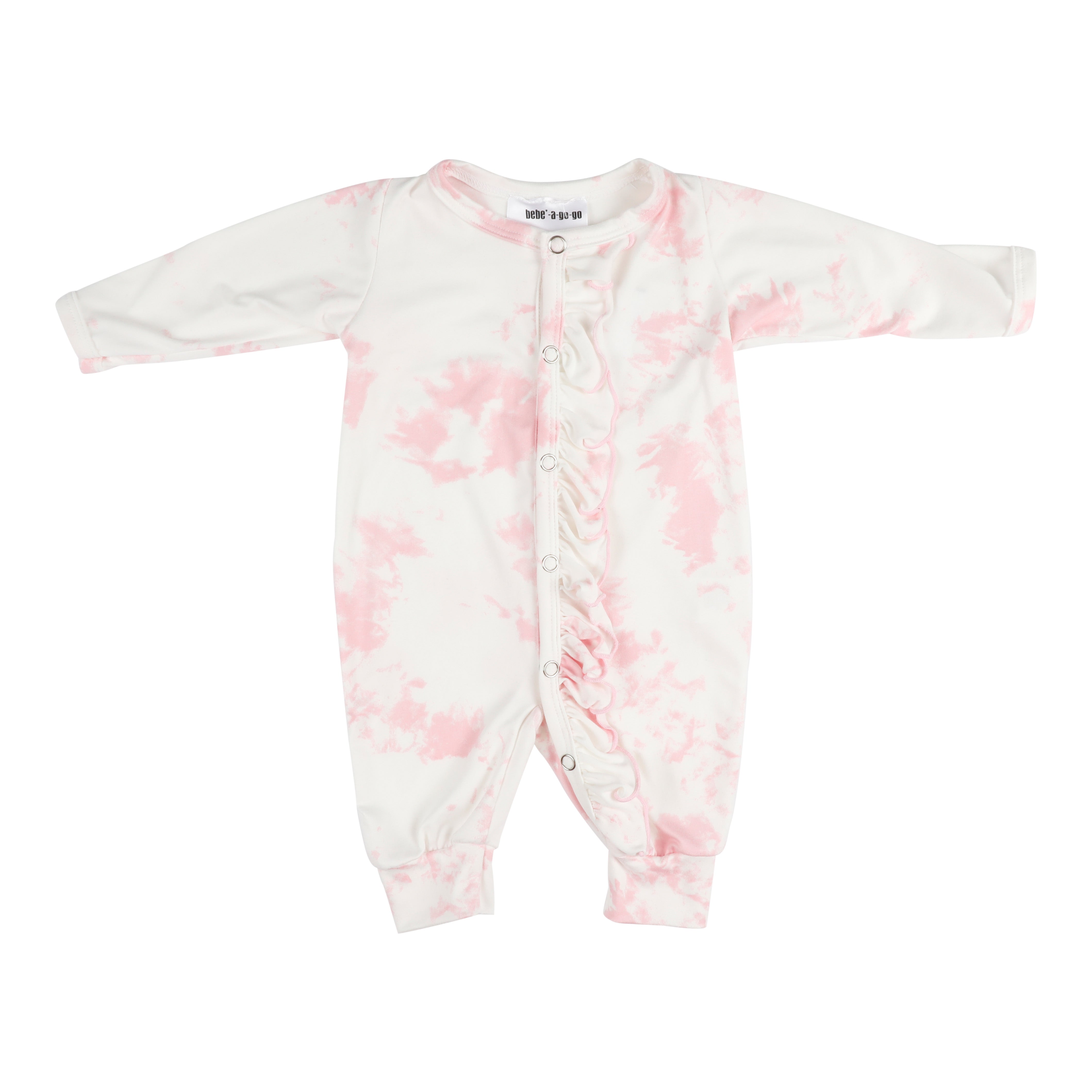Pink & White Tie Dye Ruffle Unionsuit - Denny's