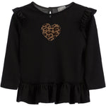 Leopard Heart Patch Ruffle Tunic - Denny's