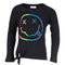 Long Sleeve Top with Side Tie & Neon Rock n Roll Smiley - Denny's