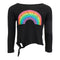 Long Sleeve Side Tie Top with Rainbow - Denny's