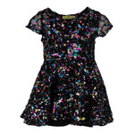 Short Sleeve Rainbow Foil Splatter Dress - Denny's