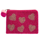Gold Heart Beaded Pouch - Denny's