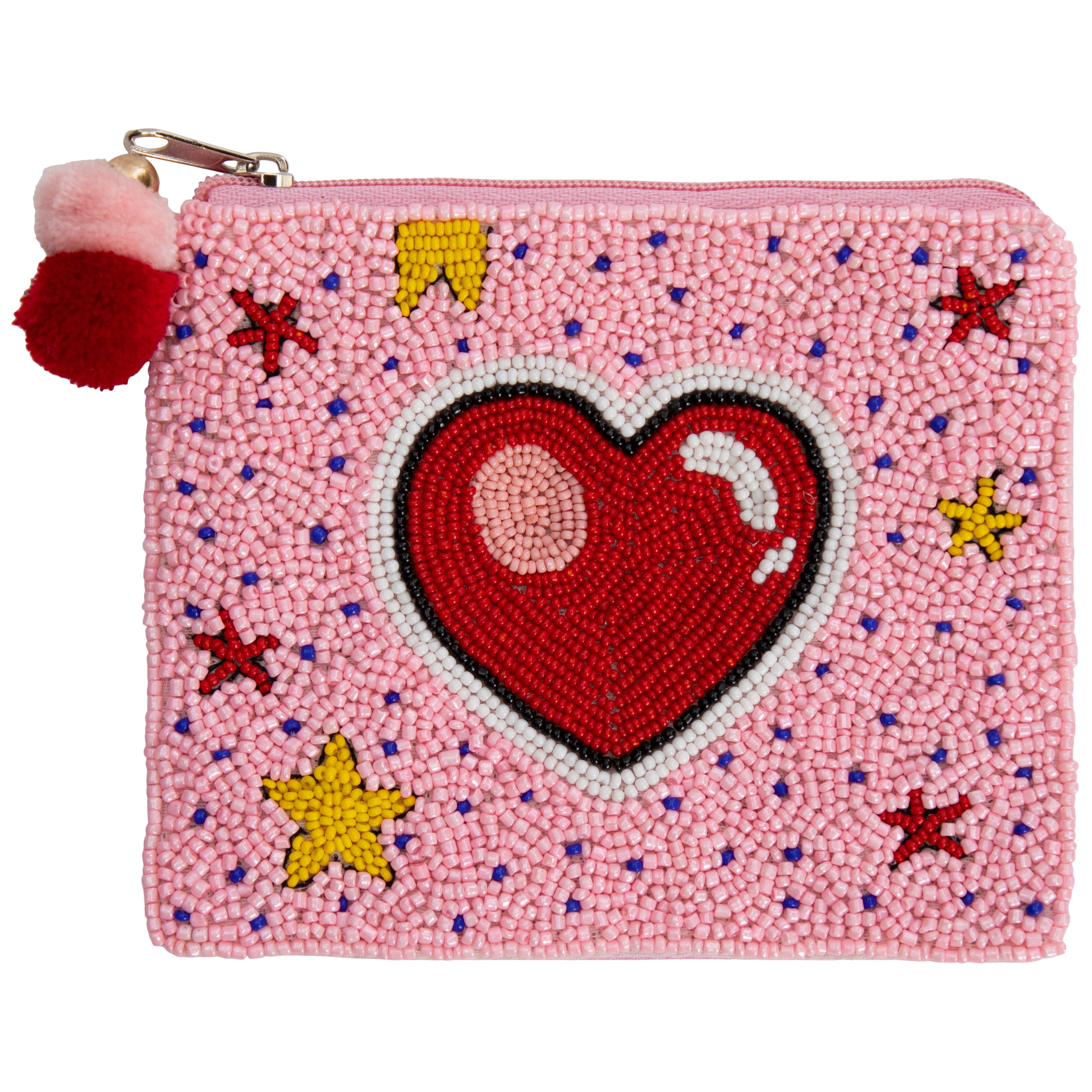 Cartoon Heart Beaded Pouch - Denny's