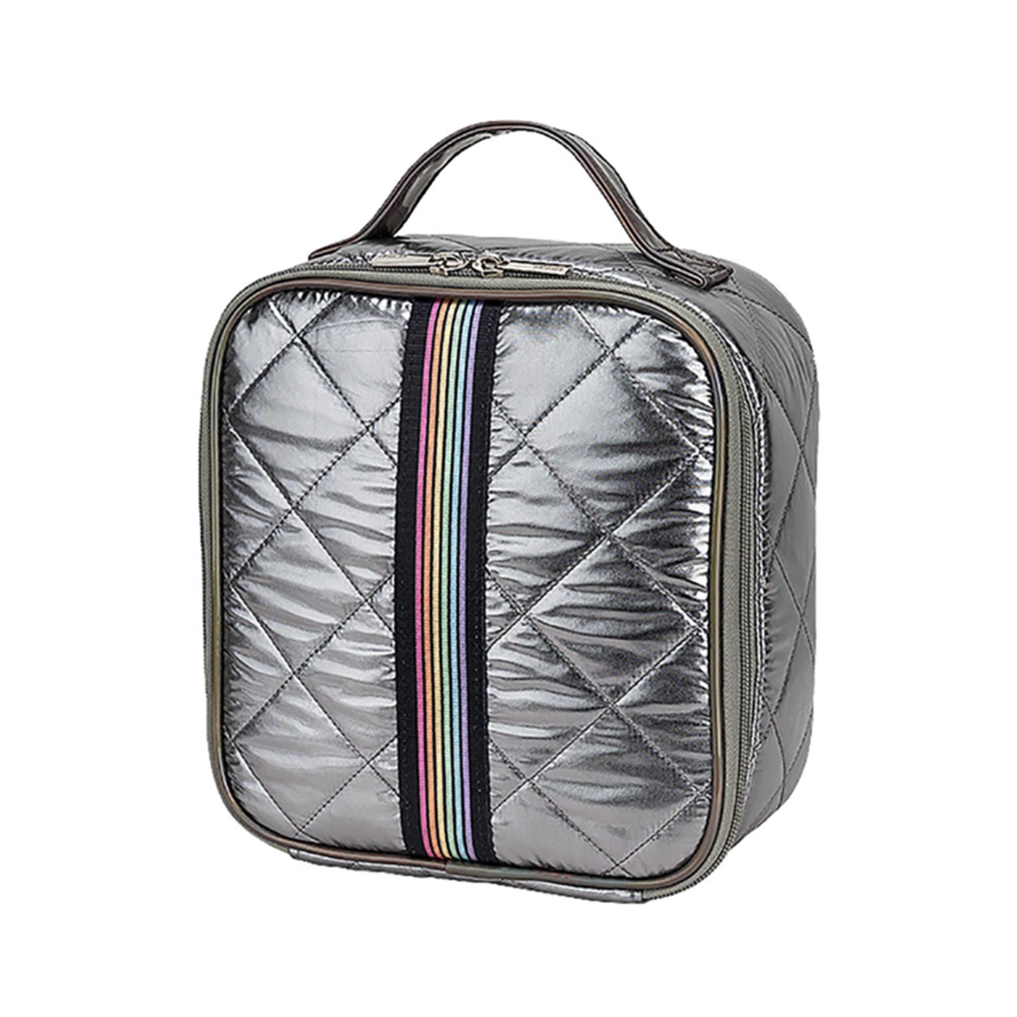 Stripe Strap Gunmetal Puffer Lunch Bag - Denny's