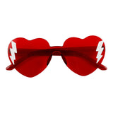 White Bolt Heart Shaped Sunglasses - Denny's