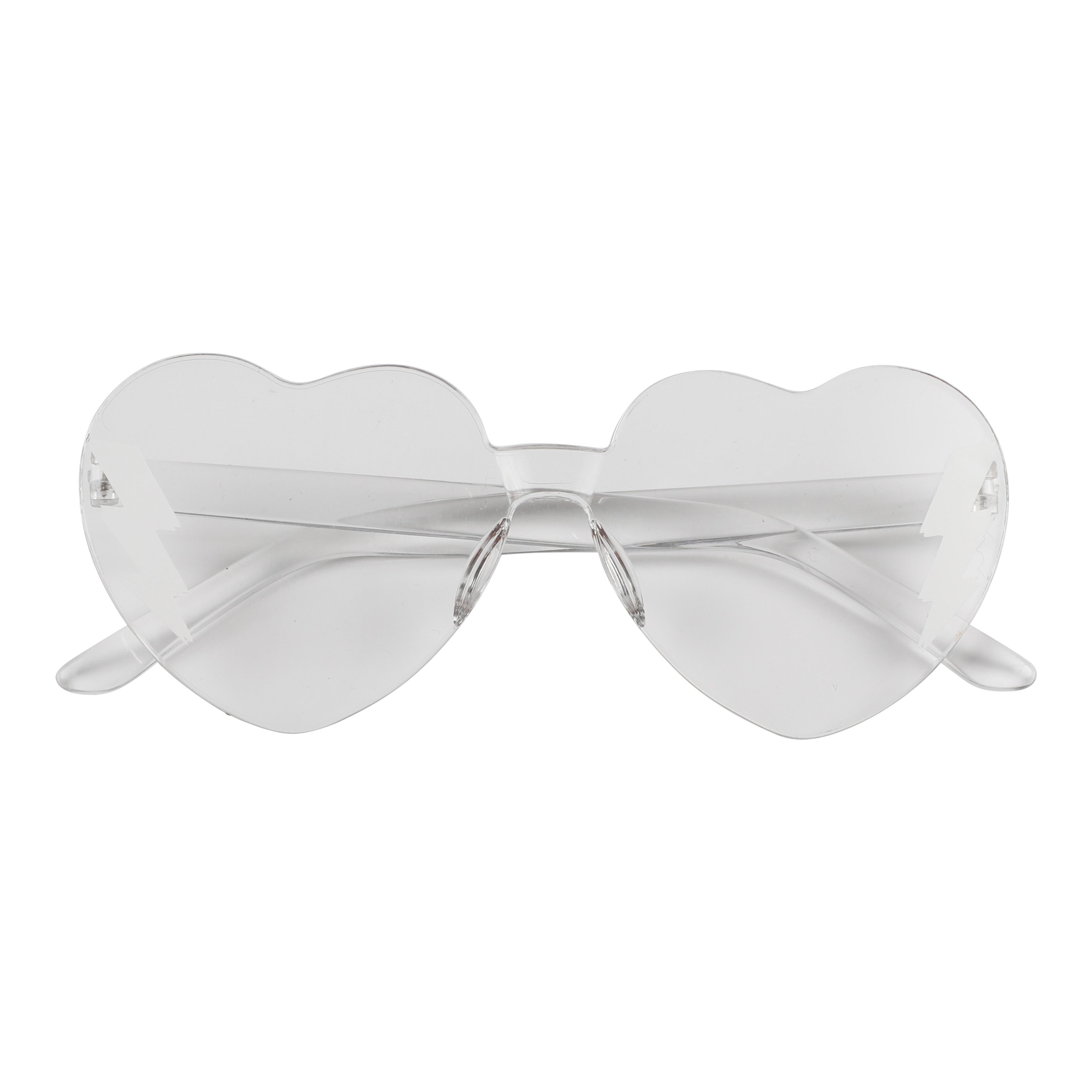 White Bolt Heart Shaped Sunglasses - Denny's