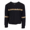 Long Sleeve Raw Edge Bottom Sweatshirt with Leopard & Gold Taping - Denny's