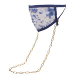 Blue Tie Dye Mask with Gold Chain - Denny's