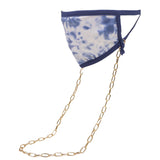 Blue Tie Dye Mask with Gold Chain - Denny's
