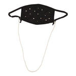 Black Pearl Mask with Pearl Chain  Adult - Denny's
