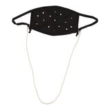 Black Pearl Mask with Pearl Chain  Adult - Denny's