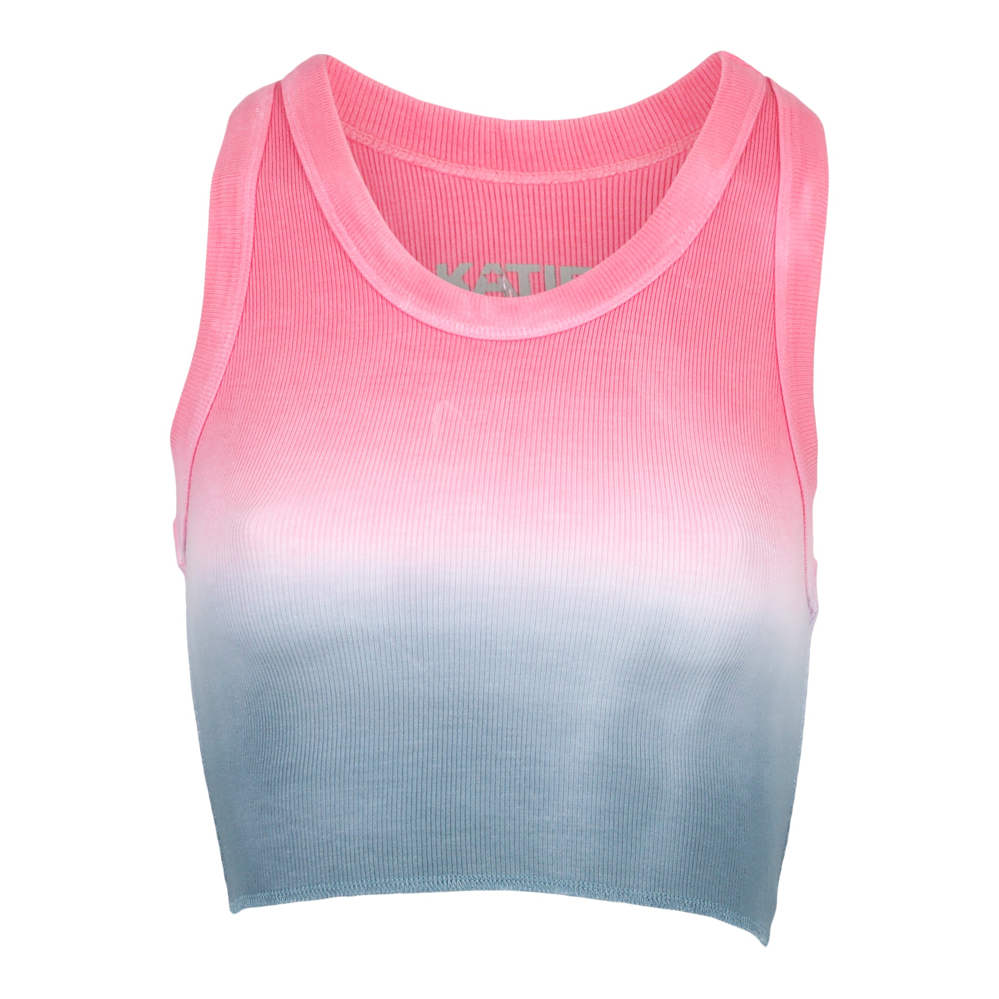 Hot Pink Rain Dip Dyed Ribbed Crop Tank - Denny's
