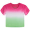 Livi Ribbed Raspberry & Honeydew Dip Dye Tee - Denny's