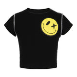 Puff Smiley Crop Tee - Denny's