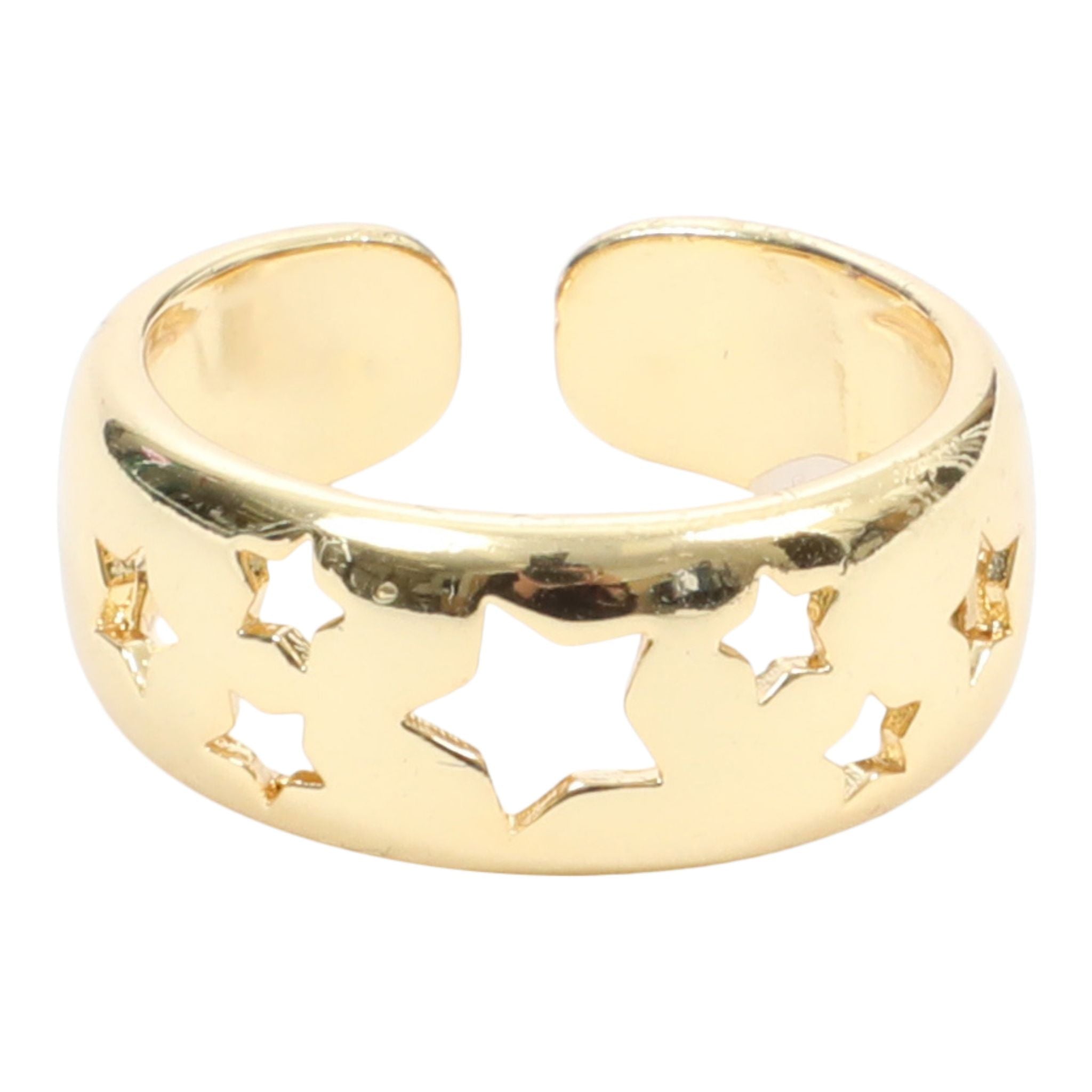 Wide Gold Ring Cut Out Stars - Denny's