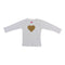 Long Sleeve White Tee with Gold Heart - Denny's