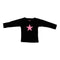 Long Sleeve Black Tee with Pink Star - Denny's