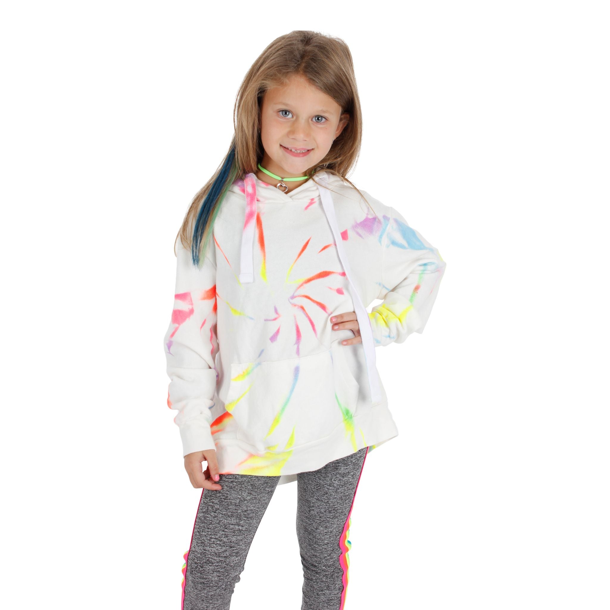 Neon Tie Dye Long Sleeve Hoodie - Denny's