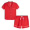 Button Front Short Set - Denny's