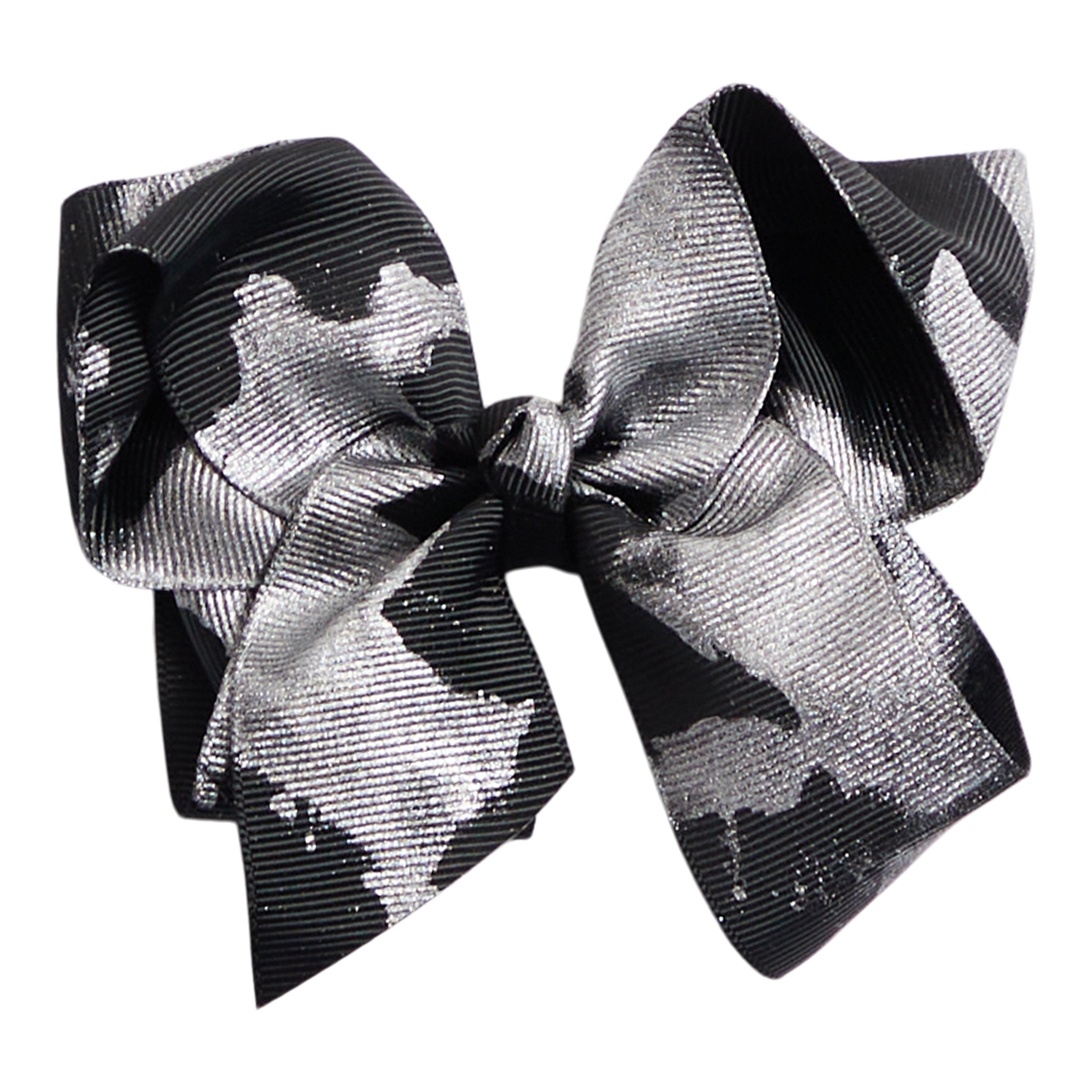 Black & Silver Marble 4in Bow - Denny's