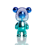 Metallic Blue & Turquoise Bear Fan - Denny's