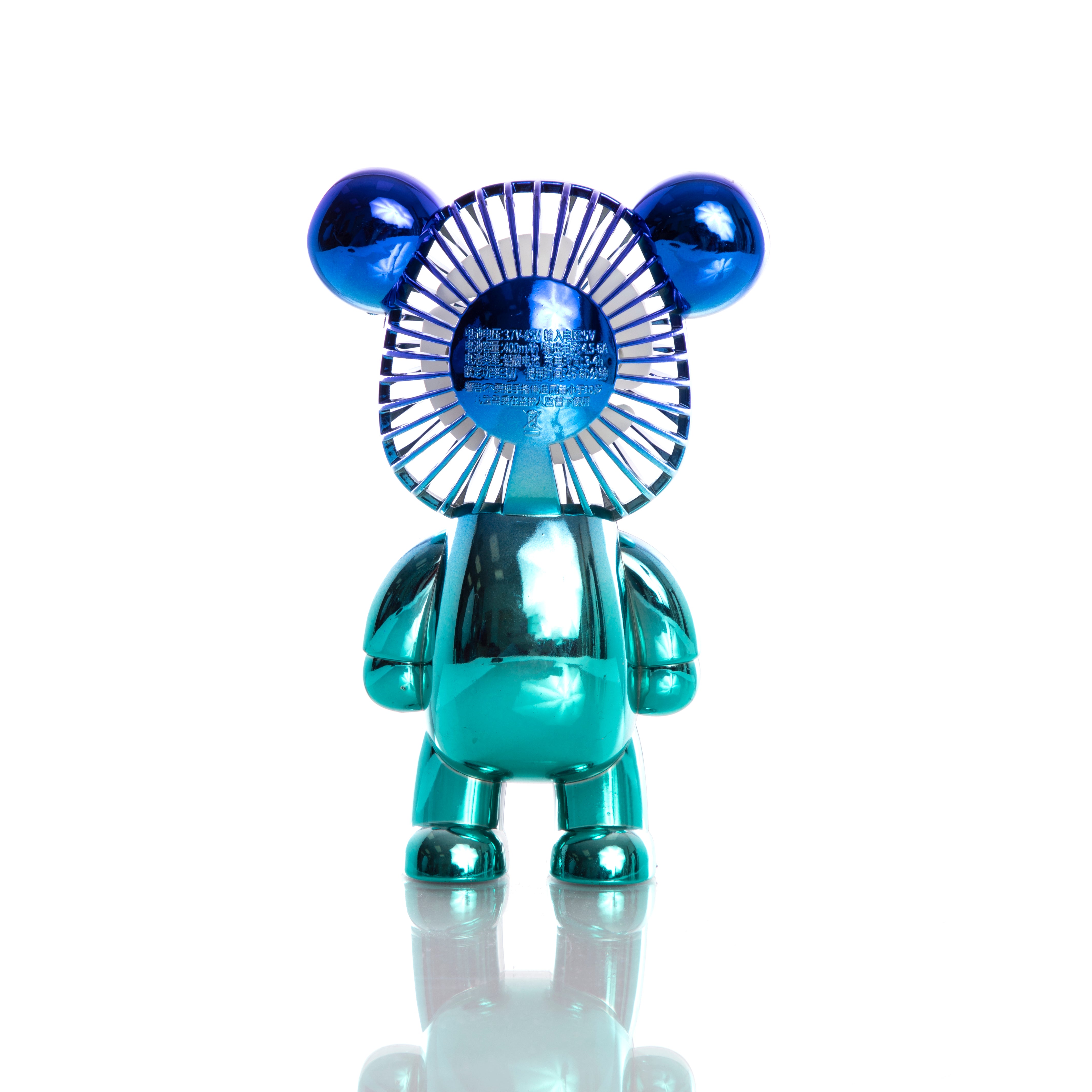 Metallic Blue & Turquoise Bear Fan - Denny's