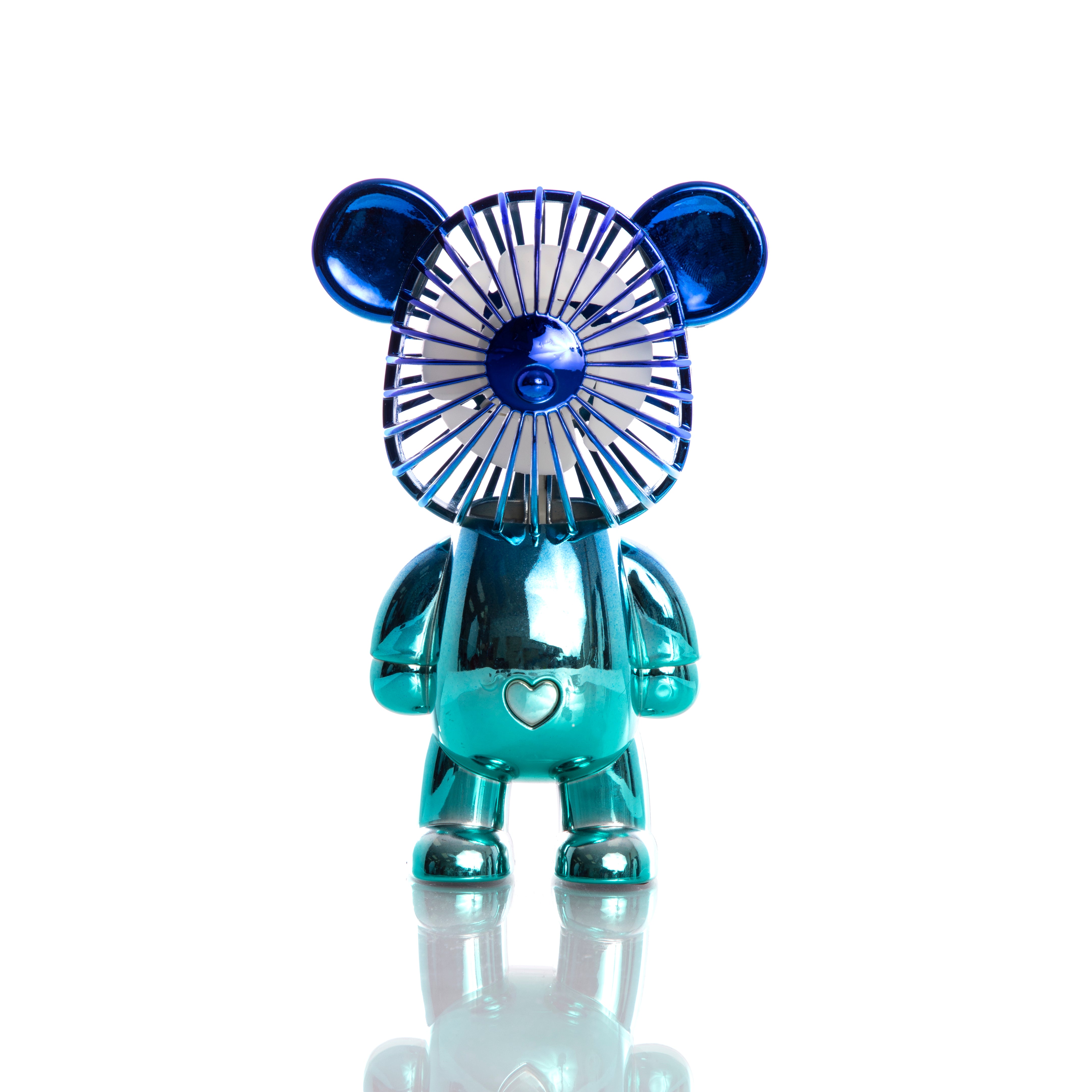 Metallic Blue & Turquoise Bear Fan - Denny's