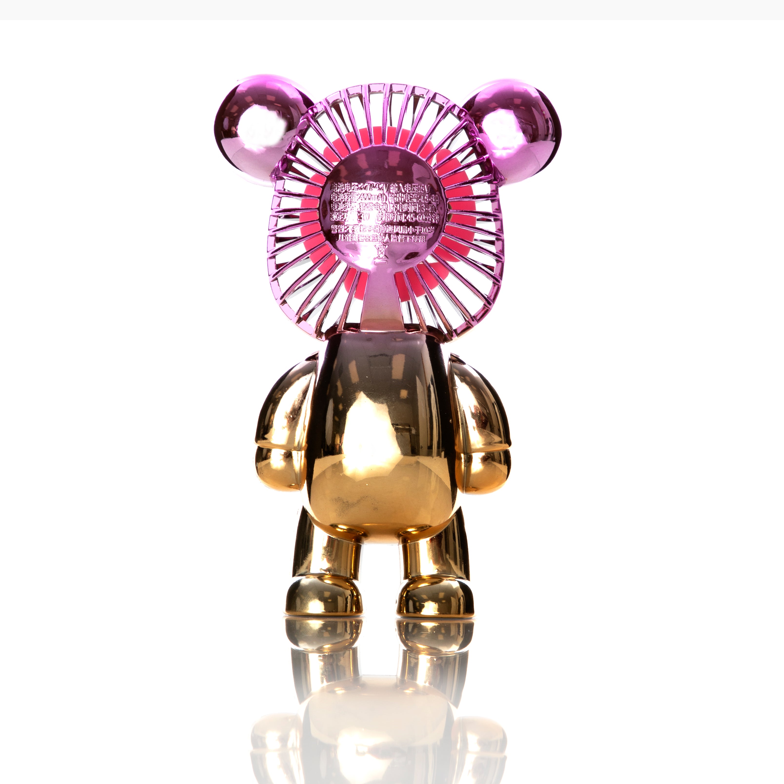 Metallic Pink & Yellow Bear Fan - Denny's