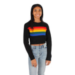 Long Sleeve Stripe Crew Crop Sweater - Denny's