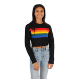 Long Sleeve Stripe Crew Crop Sweater - Denny's