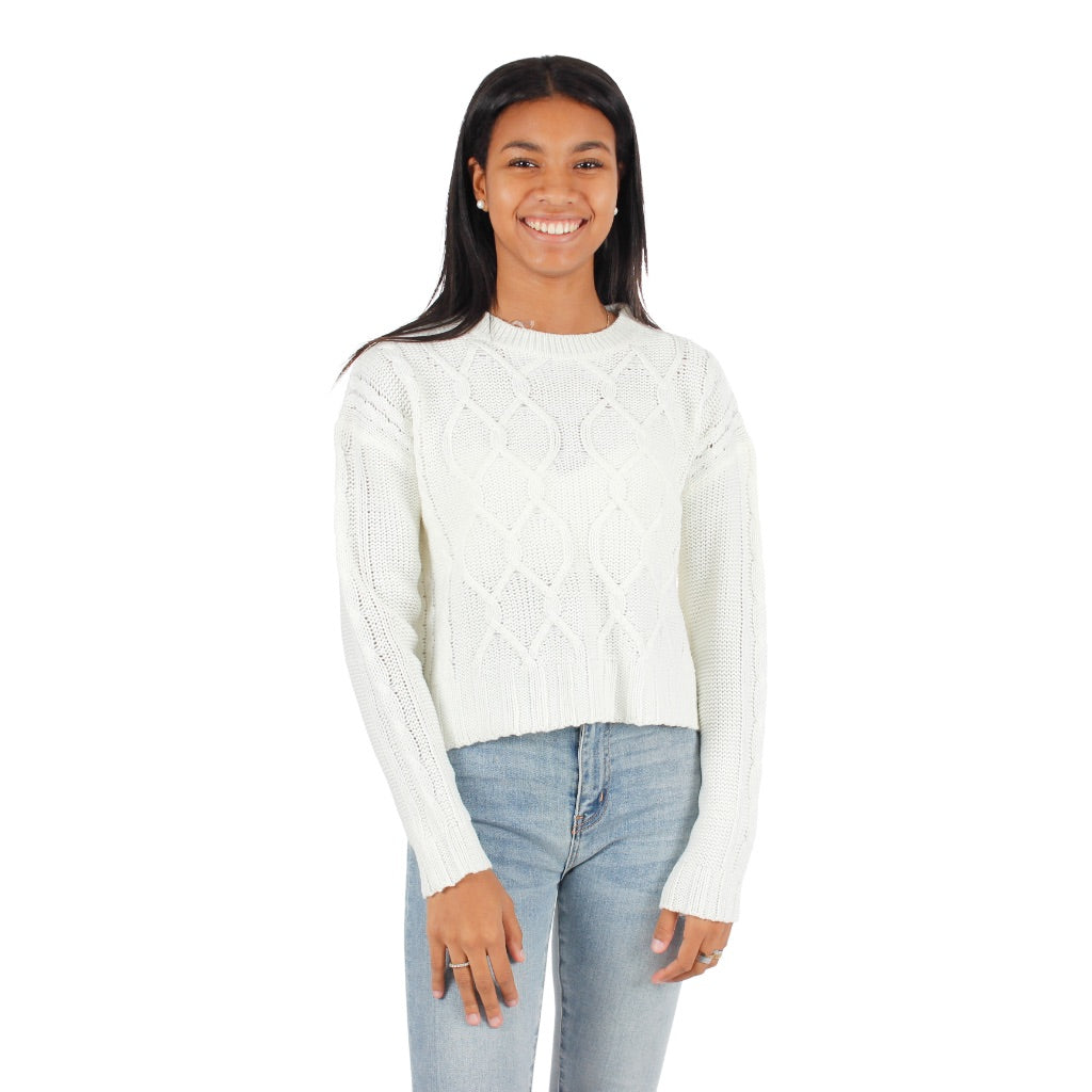 Chunky Cable Knit Crew Sweater - Denny's