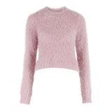 Long Sleeve Side Tie Crew Sweater - Denny's