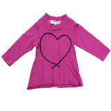 Magenta Heart Long Sleeve Tee - Denny's