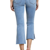 Mid Rise Mini Slit Flare Crop - Denny's