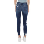 Mid Rise Distressed Ankle Skinny - Denny's