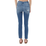 Mid Rise Repaired Patch Skinny Jean - Denny's